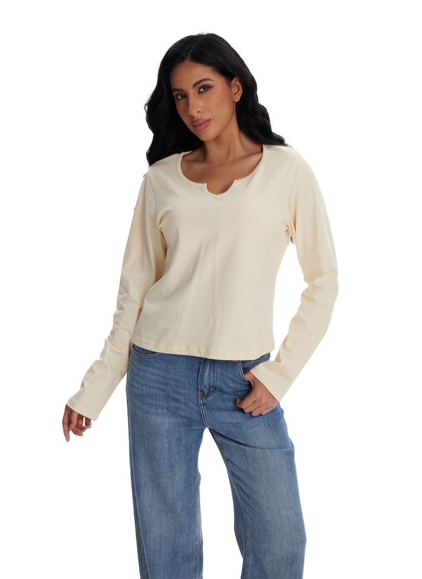 Jeanswest Jeanswest Aussie Chic V-Neck Long Sleeve Tee S6A-53-271006