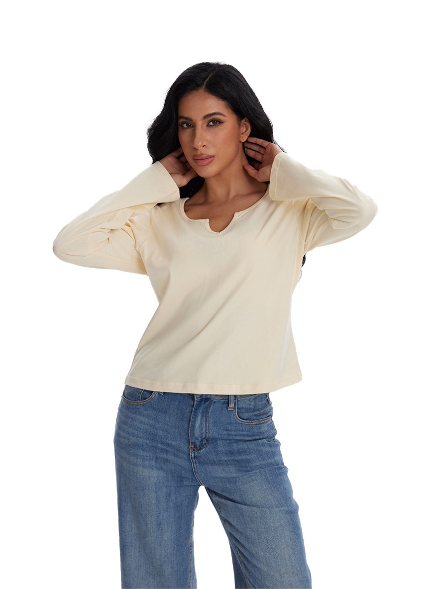 Jeanswest Jeanswest Aussie Chic V-Neck Long Sleeve Tee S6A-53-271006