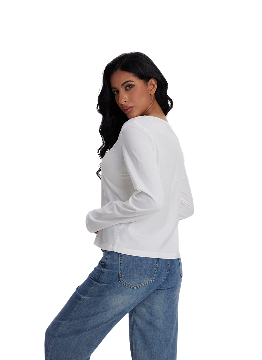 Jeanswest Jeanswest Aussie Chic V-Neck Long Sleeve Tee S6A-53-271006