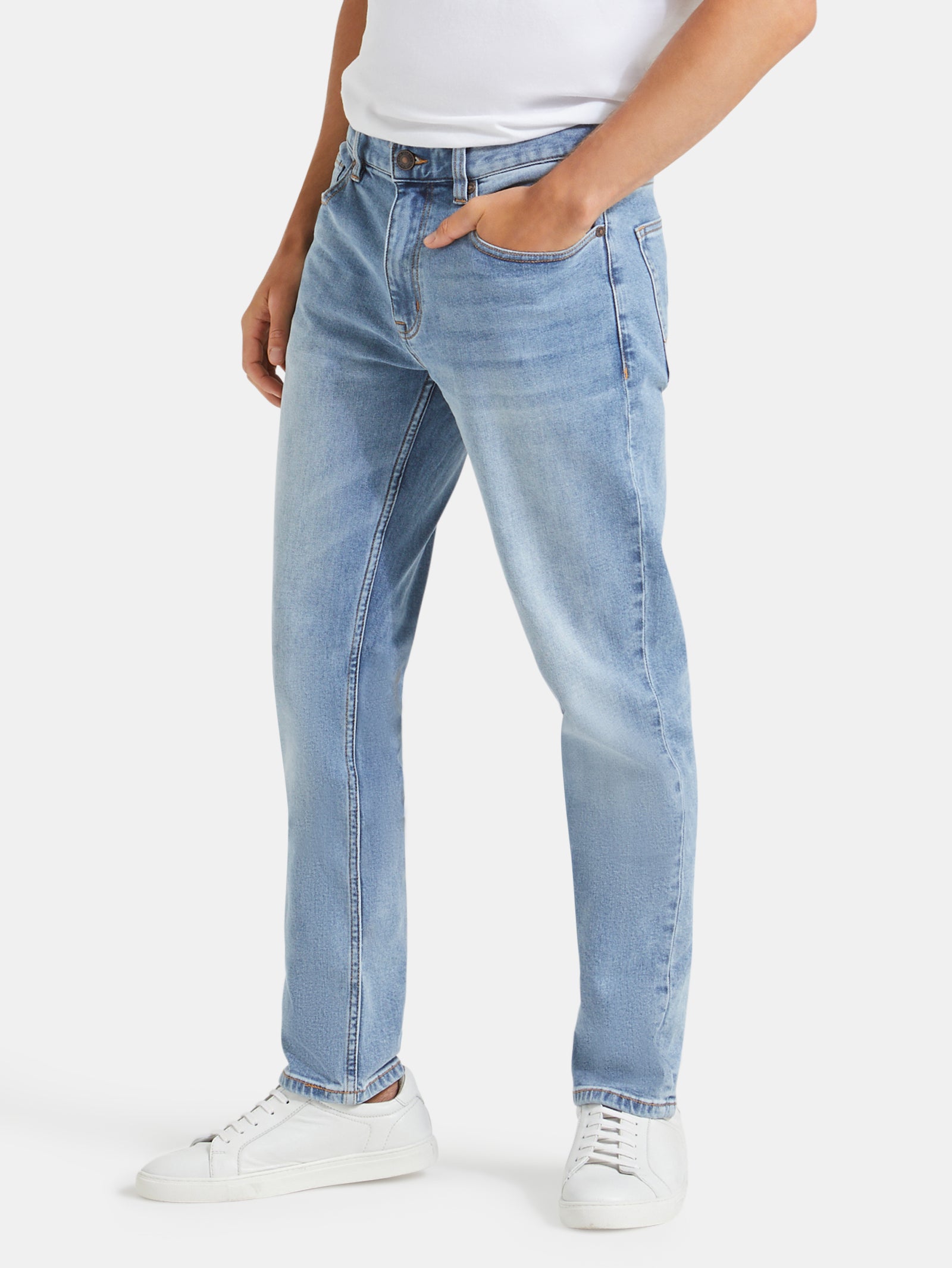 Jeanswest Men's Slim Tapered Jeans | MLC-07671-01R 98% Cotton Stretch Denim | Modern Blue | Versatile Fit