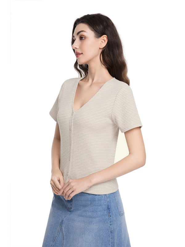 Women's Textured V-Neck Tee