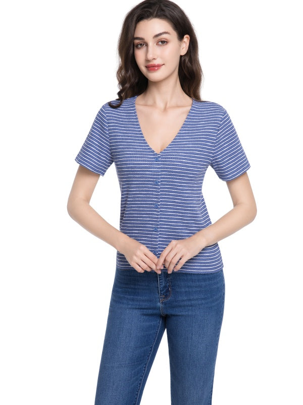 Women's Textured V-Neck Tee
