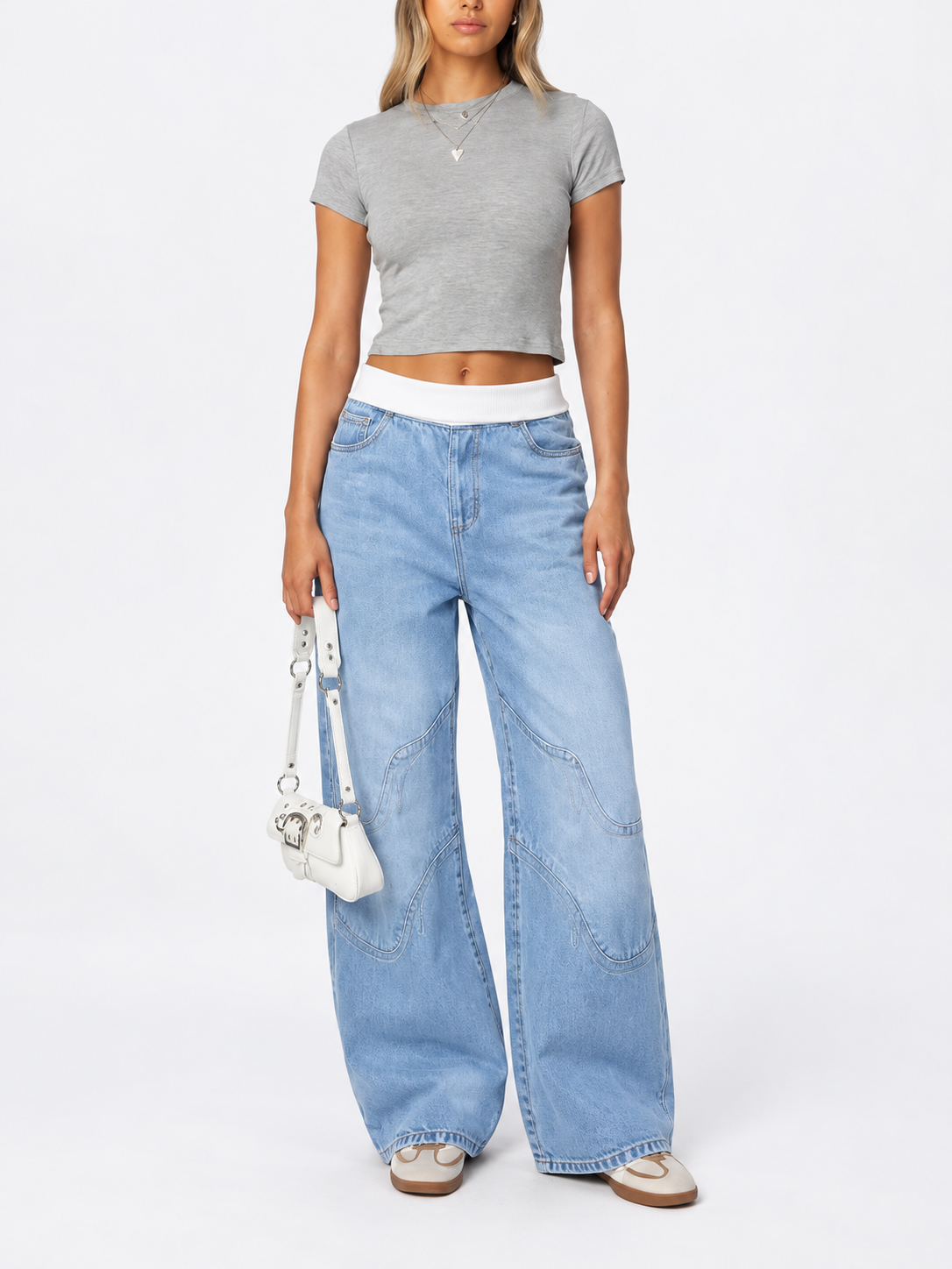 Low Waist Baggy Cargo Denim Pants