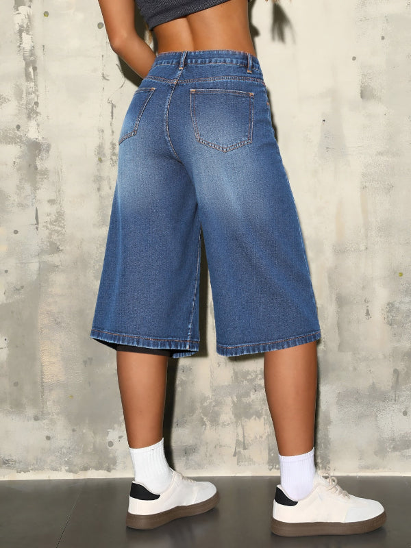 Women's Mid-Waisted Denim Shorts