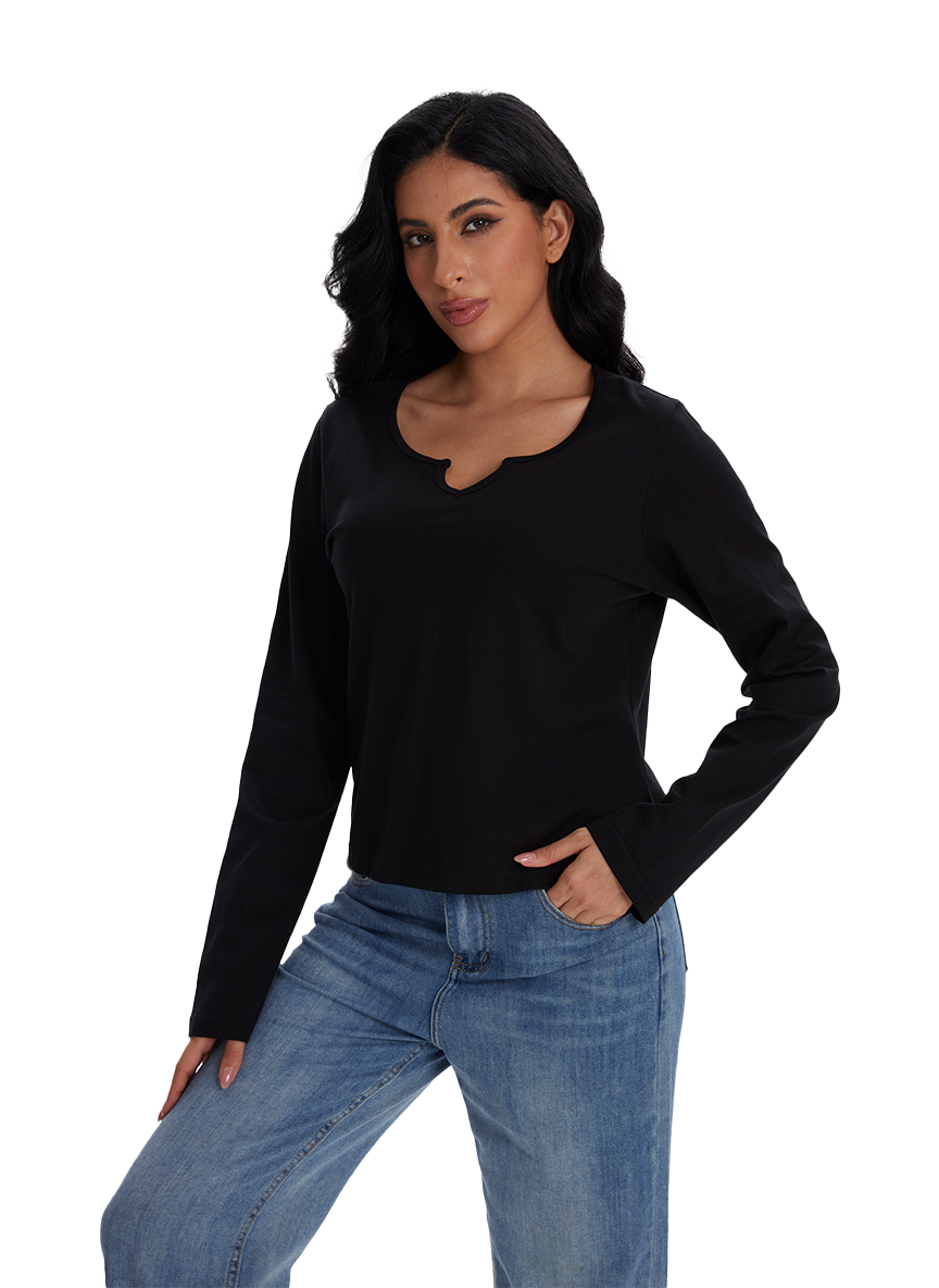 Jeanswest Jeanswest Aussie Chic V-Neck Long Sleeve Tee S6A-53-271006