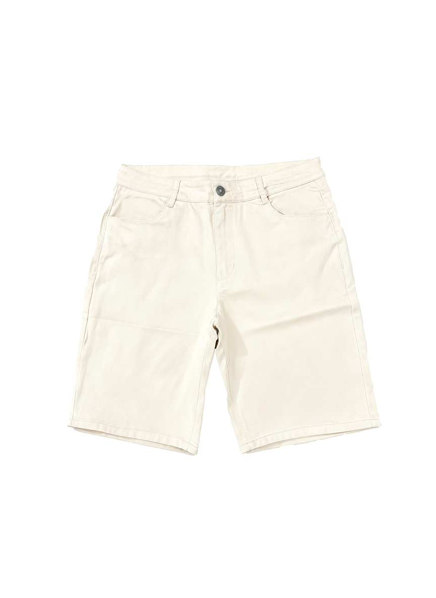 Jeanswest Men's Shorts 5 Pocket |MSO-12136-05/-01 Cotton Stretch Shorts | Light Sand Charcoal | Above Knee Length
