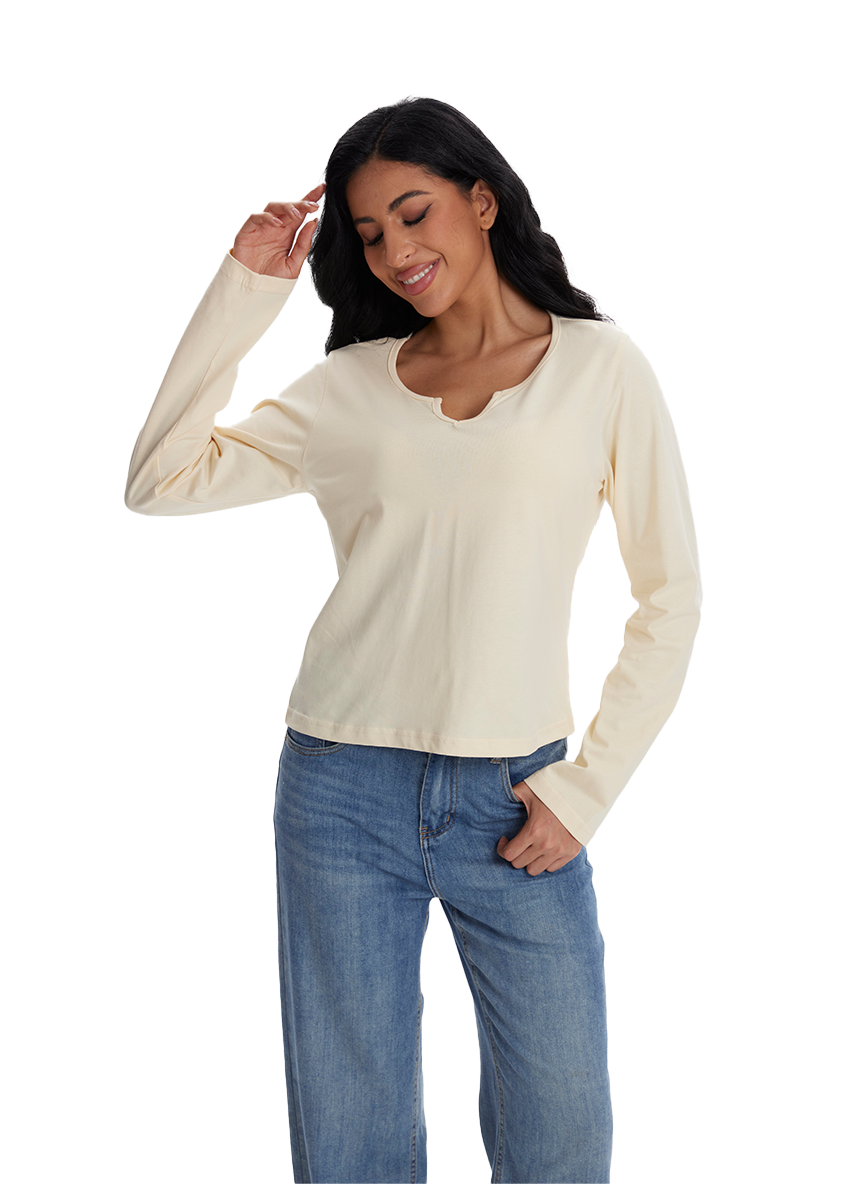 Jeanswest Jeanswest Aussie Chic V-Neck Long Sleeve Tee S6A-53-271006
