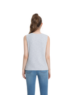 Jeanswest Women's Textured Tank Top |WTO-18307 Cotton Blend Sleeveless | Sage Green Grey | Structured Casual |