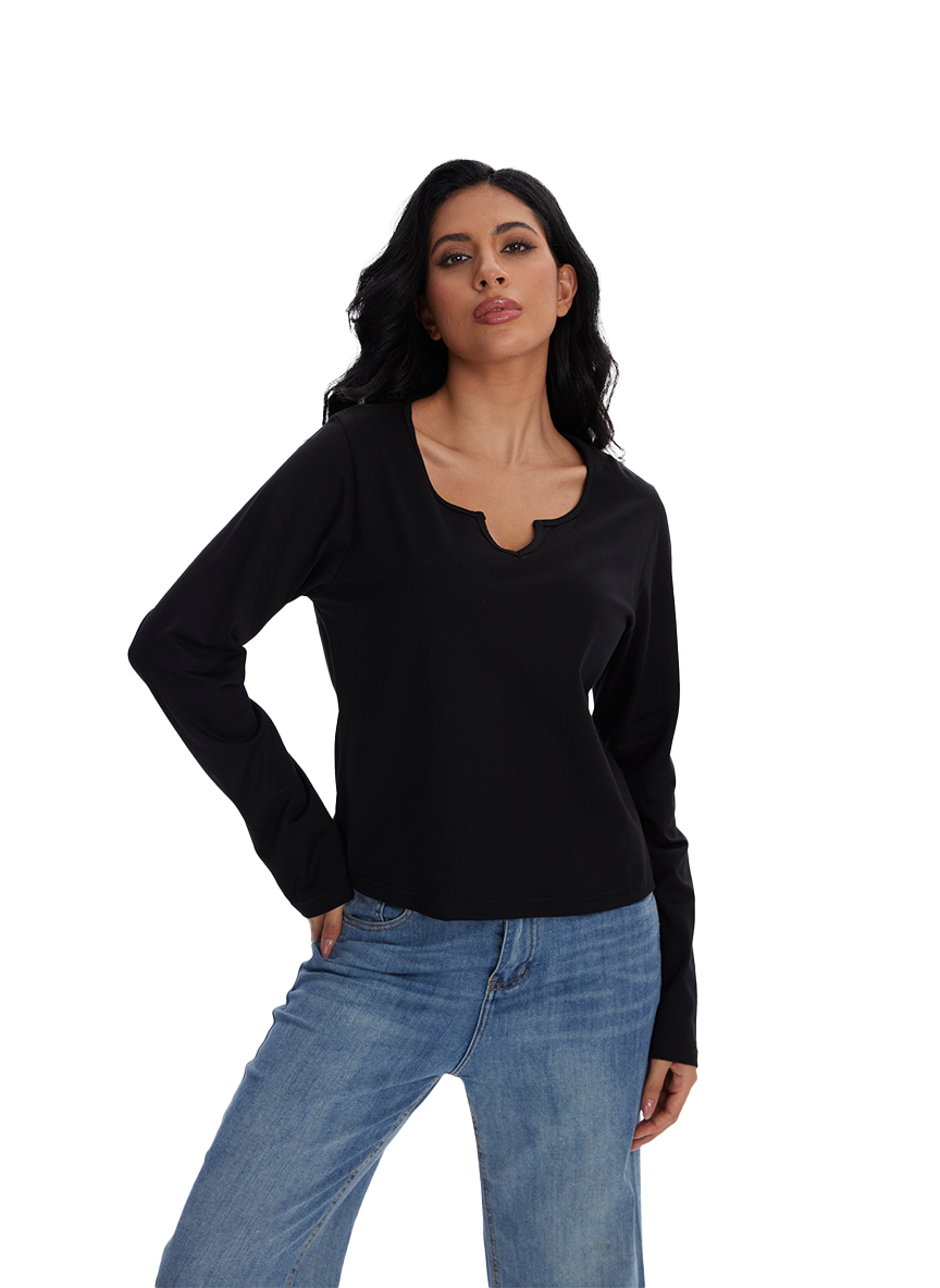 Jeanswest Jeanswest Aussie Chic V-Neck Long Sleeve Tee S6A-53-271006