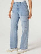 Jeanswest Women's Cargo Jeans | WFJ-18230 99% Cotton Stretch Denim | Mid Indigo Blue | Flattering Fit |