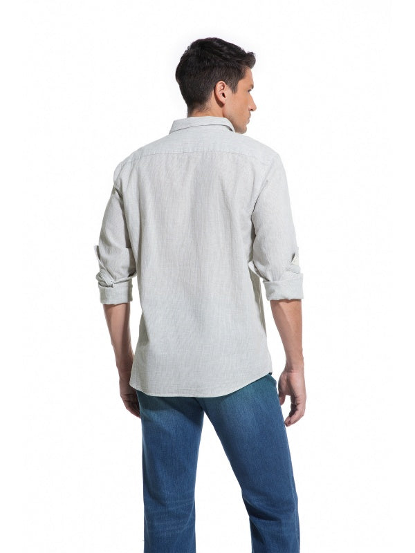 Men's Striped Linen Cotton Shirt
