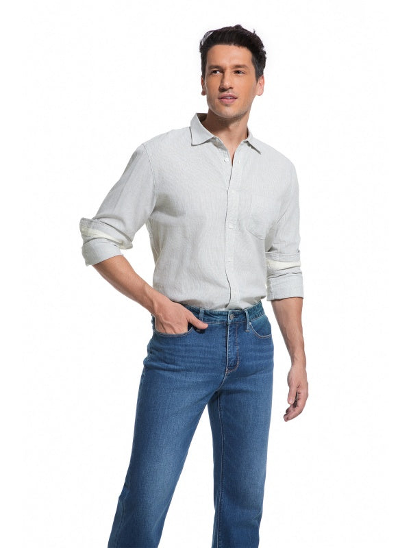 Men's Striped Linen Cotton Shirt