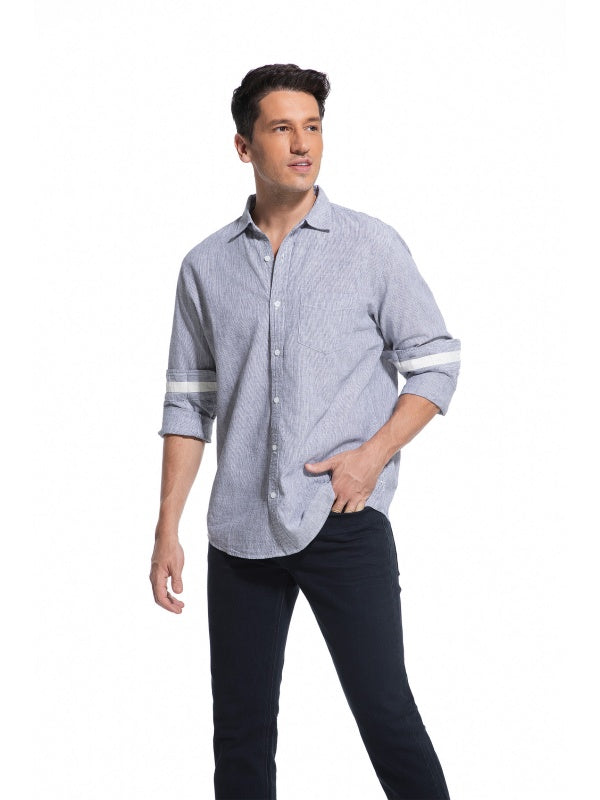 Men's Striped Linen Cotton Shirt