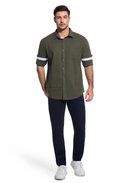 Jeanswest Men's Linen Cotton Blend Shirt |MSI-18331 Long Sleeve Button Down |Ivy Green | Casual Office | 70% Cotton 30% Linen |