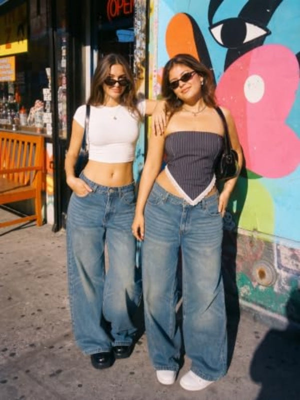 Women's High Waisted Baggy Wide Leg Jeans