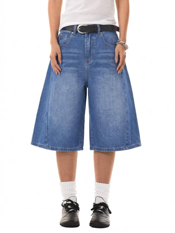Women's Y2K Baggy Wide-Leg Denim Bermuda Shorts