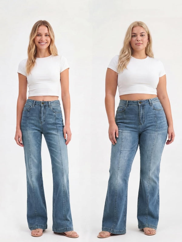 High Waisted Bootcut Flare Denim Pants