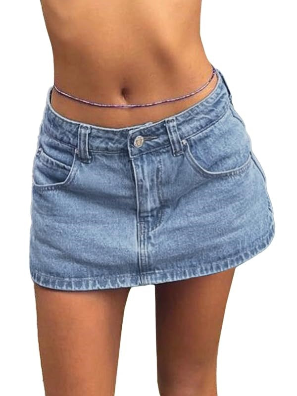 Women Stretchy Casual Jean Skorts
