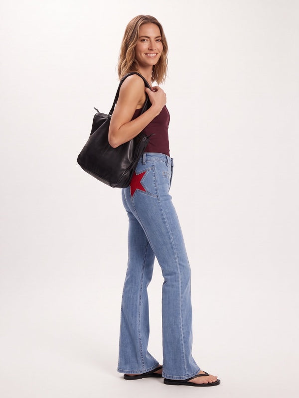 Women's Star-Patch Flare Jeans