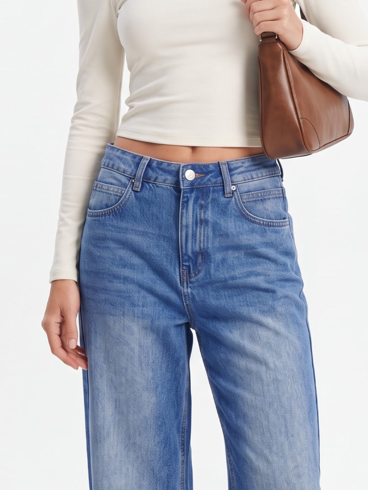 Washed Baggy Wide Leg Jeans