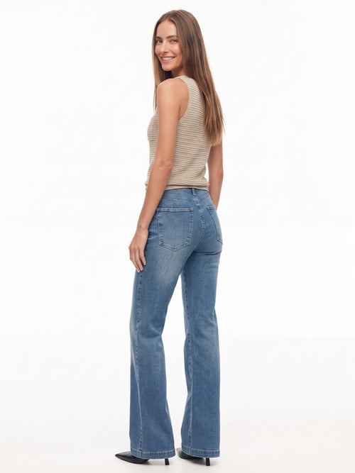 High Waisted Bootcut Flare Denim Pants