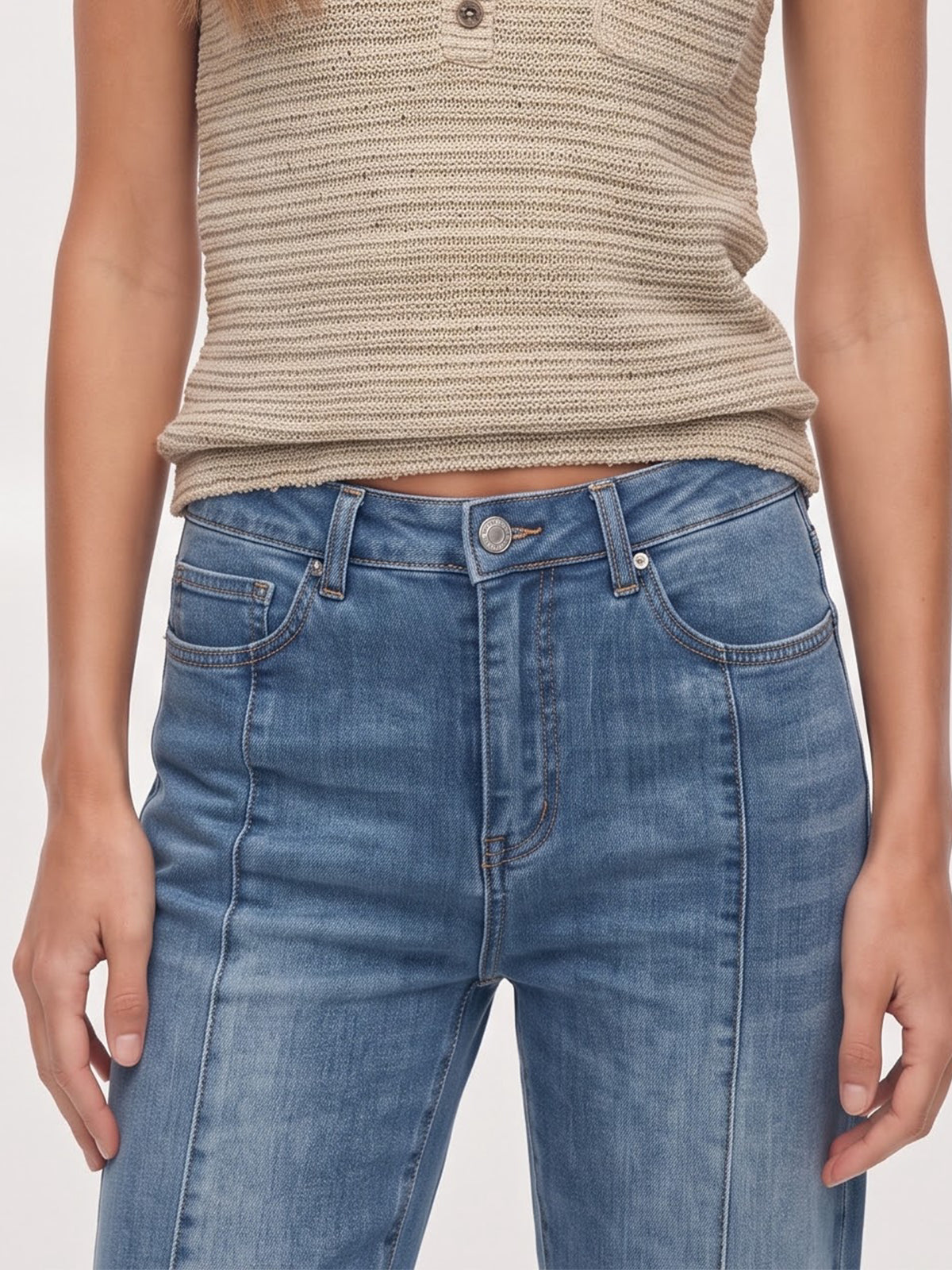 High Waisted Bootcut Flare Denim Pants