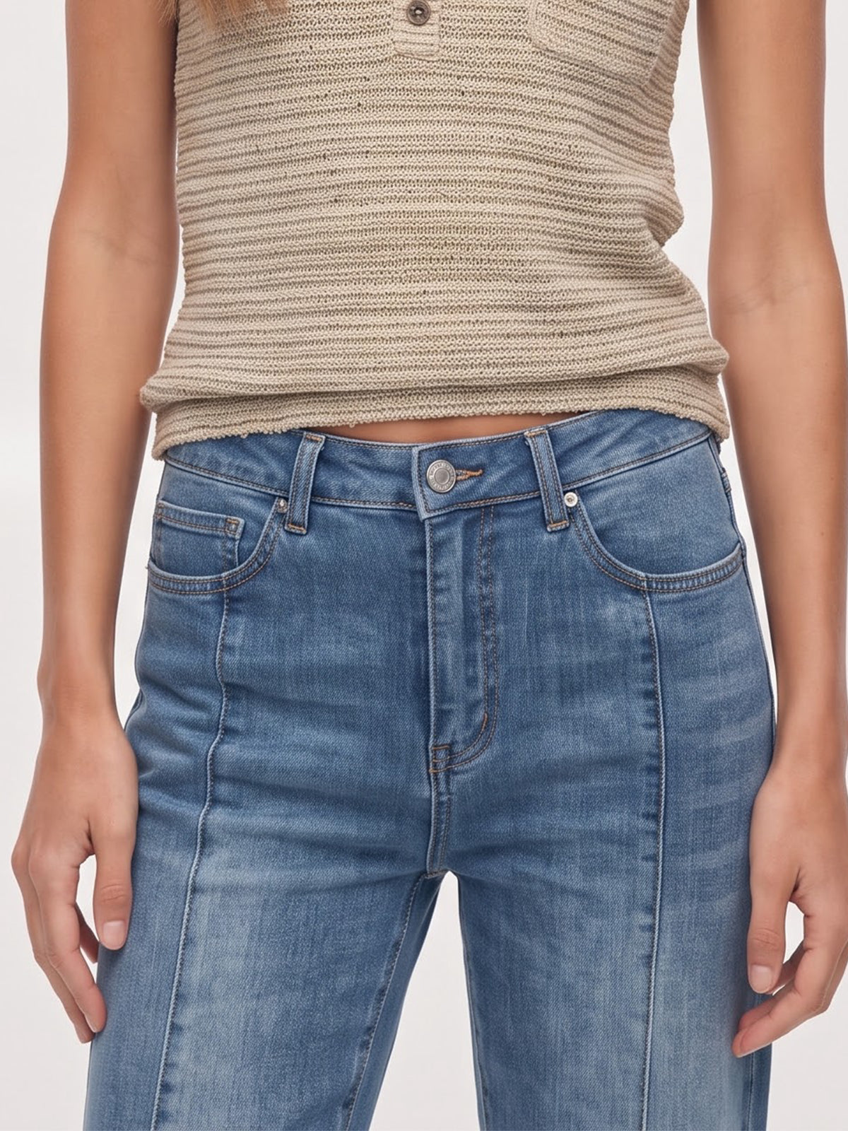 High Waisted Bootcut Flare Denim Pants