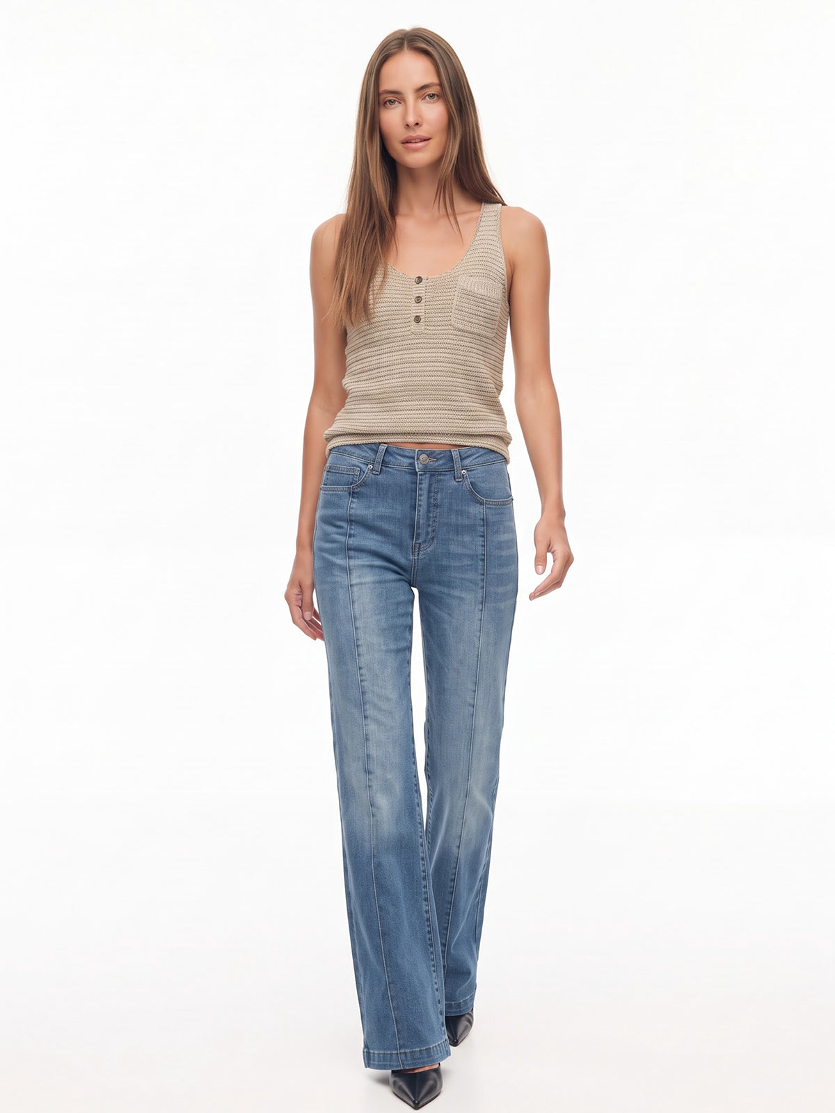 High Waisted Bootcut Flare Denim Pants