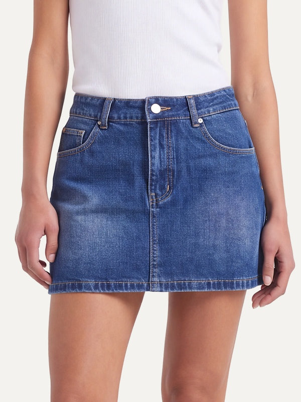 Women's Denim Mini Skort