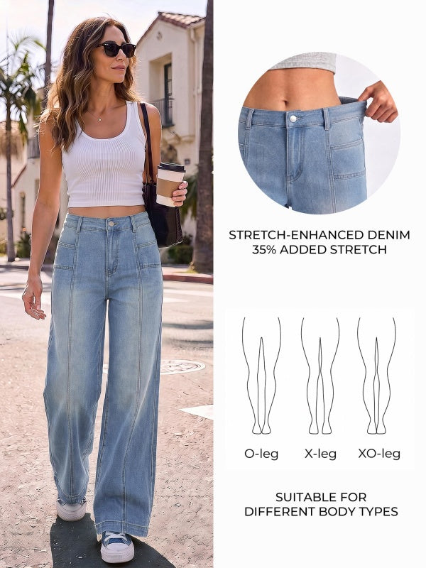 Women's Vintage High-Waisted Baggy Wide-Leg Jeans