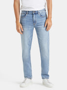 Jeanswest Men's Slim Tapered Jeans | MLC-07671-01R 98% Cotton Stretch Denim | Modern Blue | Versatile Fit