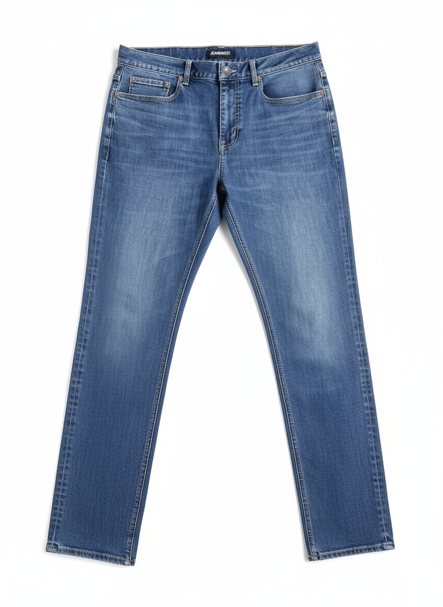 Jeanswest Men's Slim Straight Jeans | MLC-10321-01R 98% Cotton Stretch Denim | True Vintage Blue | Classic Fit |