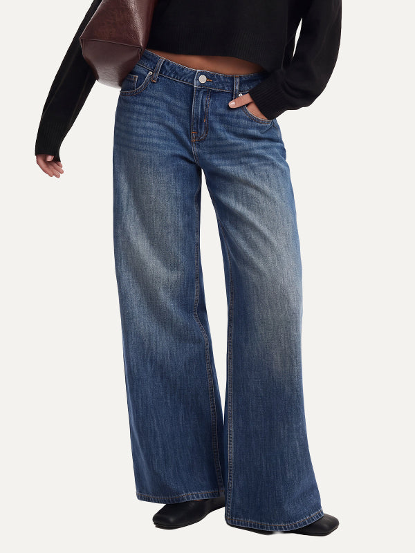 Women's Vintage Streetwear Wide-Leg Jeans