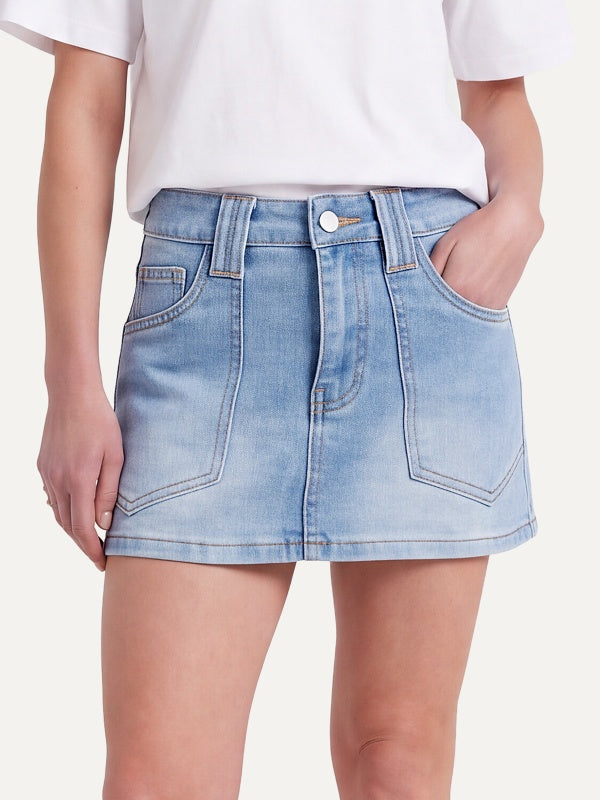 Women's Denim Mini Skort with Pockets
