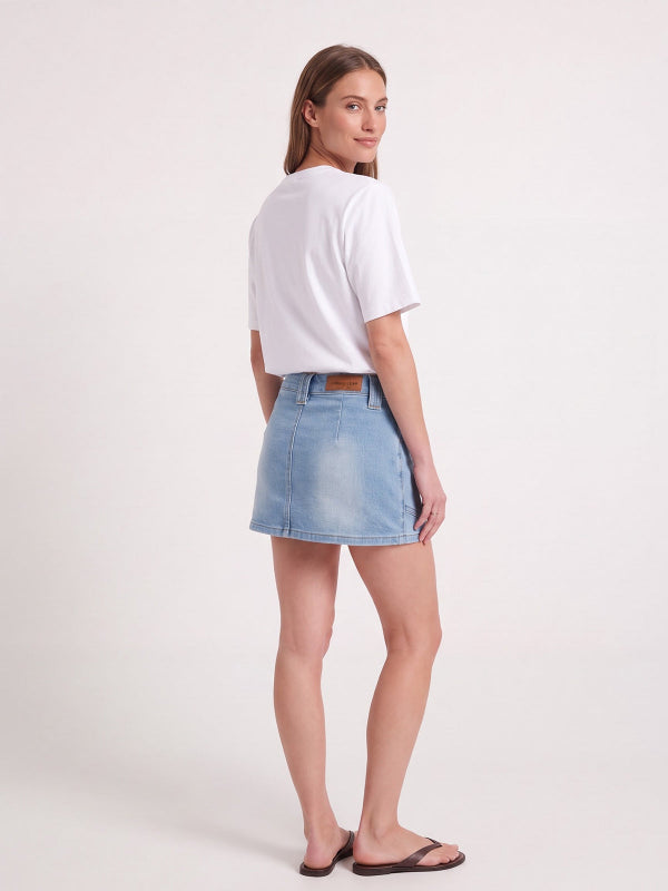 Women's Denim Mini Skort with Pockets