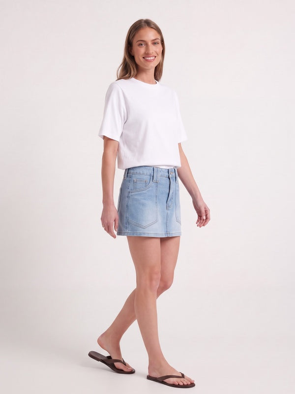 Women's Denim Mini Skort with Pockets
