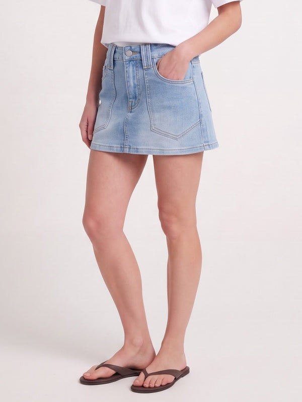Women's Denim Mini Skort with Pockets