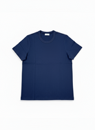 Jeanswest Women's 100% Cotton Crew Neck Tee | WTO-15646 Classic Short Sleeve T-Shirt | Navy White | Essential Basic |