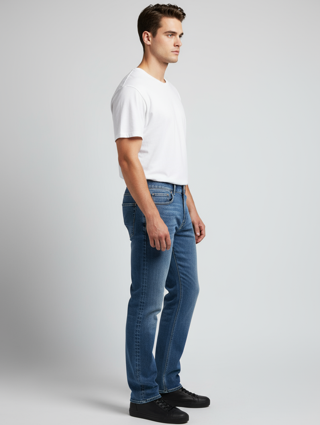 Jeanswest Men's Slim Straight Jeans | MLC-10321-01R 98% Cotton Stretch Denim | True Vintage Blue | Classic Fit |