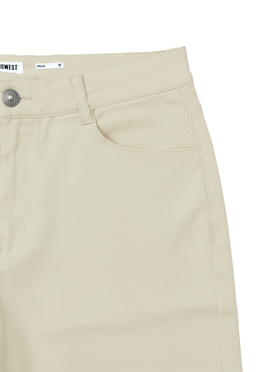 Jeanswest Men's Shorts 5 Pocket |MSO-12136-05/-01 Cotton Stretch Shorts | Light Sand Charcoal | Above Knee Length