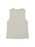 Jeanswest Women's Ribbed Tank Top | WTO-18099 Cotton Blend Sleeveless | Moss Green Layering Basic