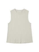 Jeanswest Women's Ribbed Tank Top | WTO-18099 Cotton Blend Sleeveless | Moss Green Layering Basic