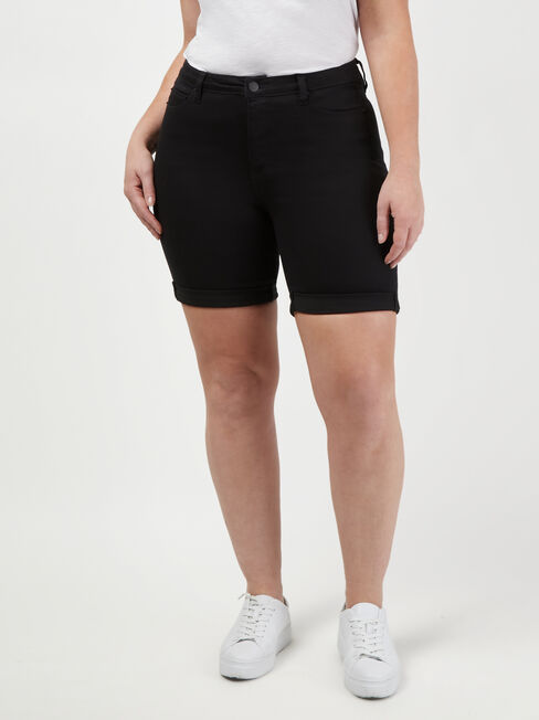 Sophia Curve Embracer Bermuda Short Black, Black, hi-res
