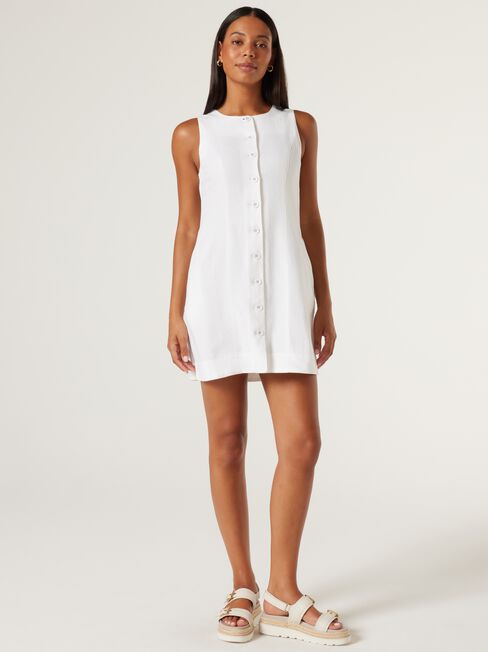 Annie Button Front Dress, Coconut, hi-res