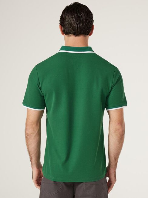 Nash Tipped Short Sleeve Polo, Pine, hi-res