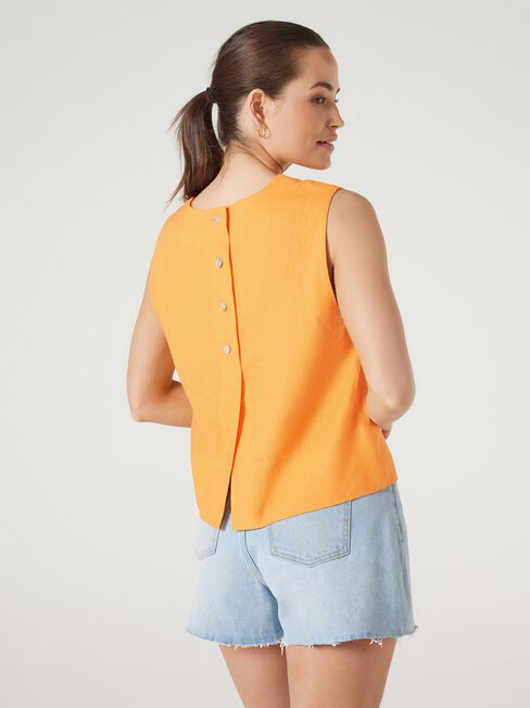 Maddy Linen Tank, Orange, hi-res