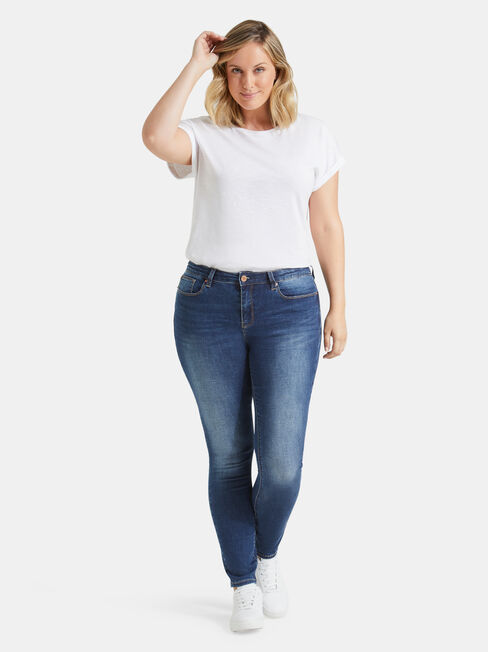 Curve Embracer Skinny jeans Mid Vintage, Mid Indigo, hi-res