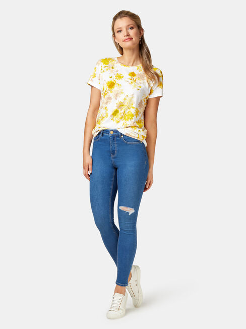 Zara Floral Printed Tee, Floral, hi-res