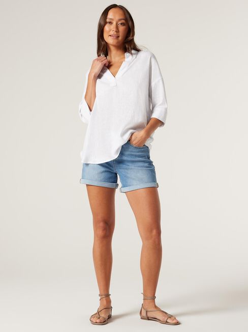 Violet Tunic Shirt, White, hi-res