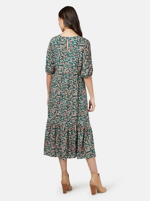 Gina Midi Dress, Green, hi-res